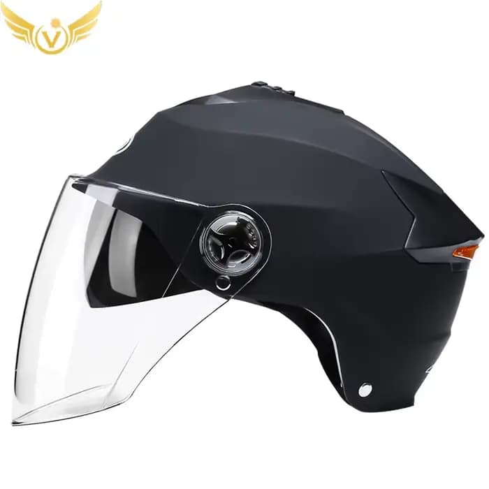 Casques de moto avec lumières Led, casque de cyclomoteur pour hommes et femmes, avec Double visière 