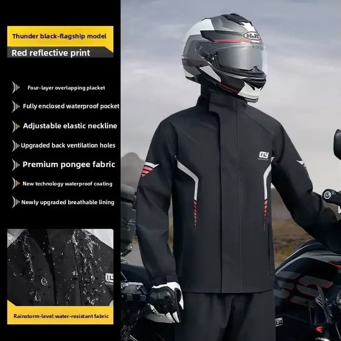 Combinaison de pluie pour moto, entièrement imperméable, détachable, pour cycliste adulte, tenue ext