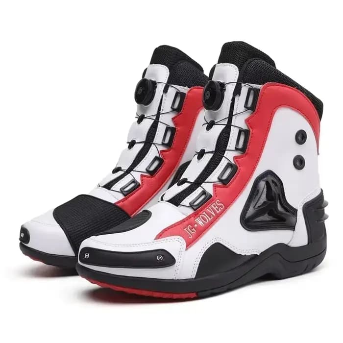 Bottes de moto en cuir pour hommes, chaussures de conduite décontractées, semelle en caoutchouc anti