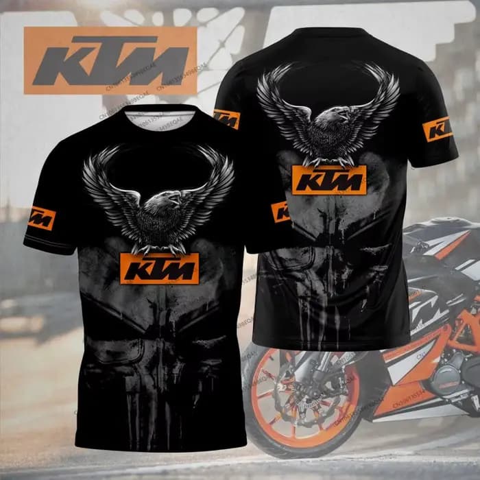 T-shirt de moto pour homme KTM, imprimé 3D, respirant, séchage rapide, décontracté, pour le motocros