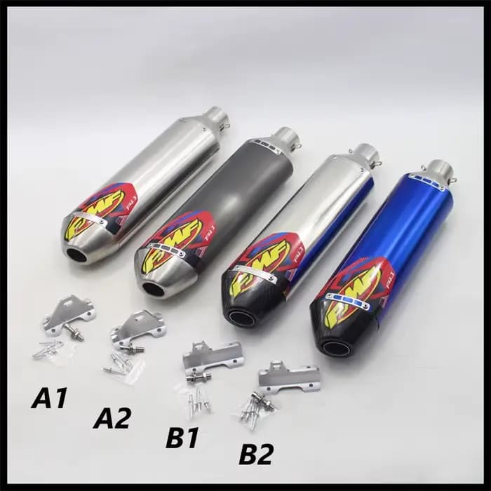 Pot d'échappement moto universel FMF 4T de 470 mm avec silencieux et support pour motos, motocross e