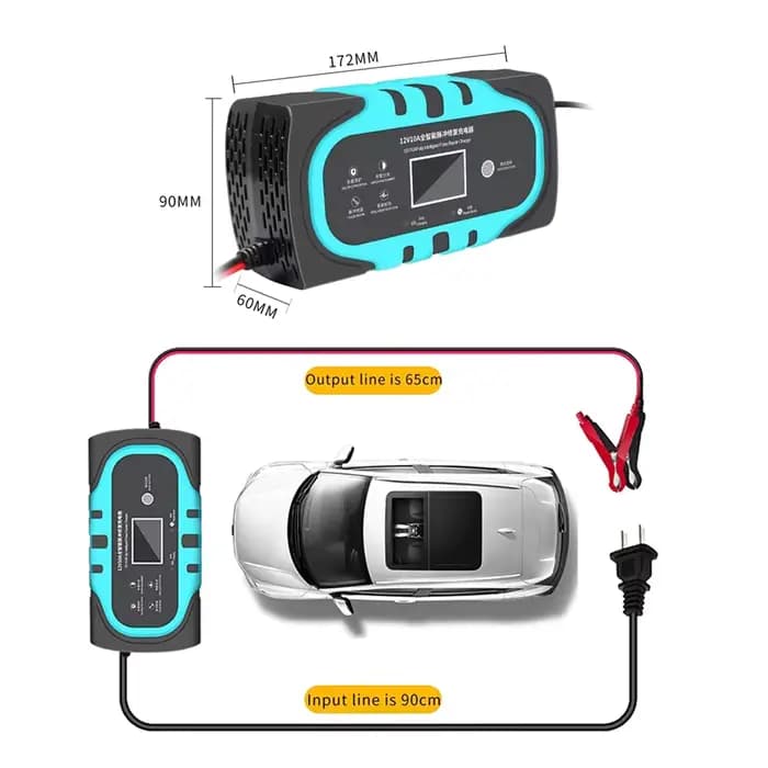 Chargeur de batterie Intelligent pour voiture et moto 12V, Protection Multiple contre la surchauffe 