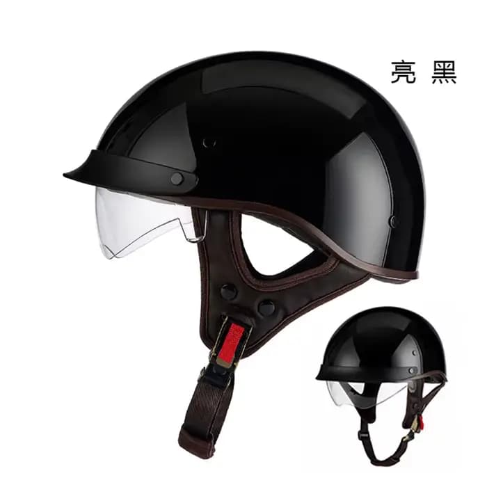 Casque de moto demi-coque classique allemand, casque de moto anti-chute pour scooter