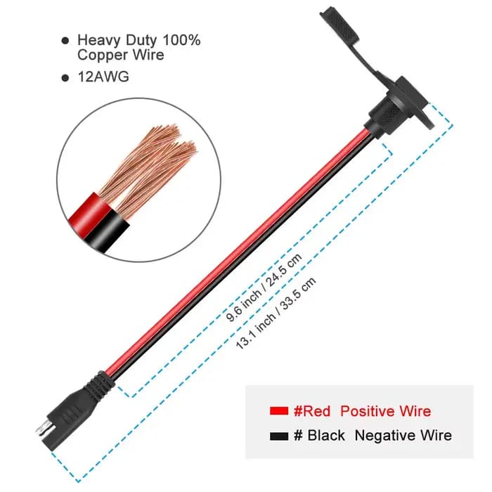 Câble d'extension SAE 12awg, résistant aux intempéries, connexion rapide, panneau solaire encastré, 