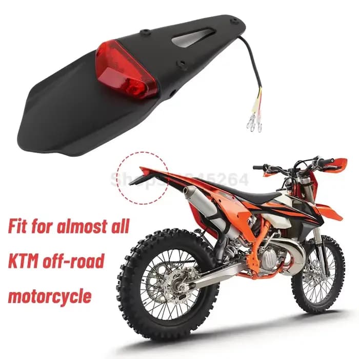 Garde-boue universel pour moto, feu arrière de frein LED rouge, support de plaque d'immatriculation 