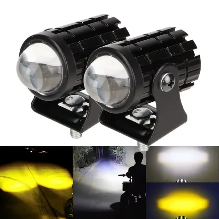 Phare LED pour Moto, Mini feu de conduite universel, projecteur double couleur pour Moto, camion, re