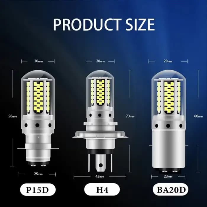 Lumière de sauna de moto, H4, Moto, H6, BA20D, P15D, Lampe, 12V, 6000K, Puces, LED, Super Lumineux, 