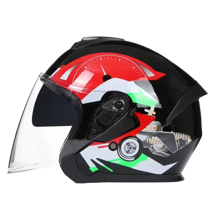 Sécurité quatre saisons mode 3/4 casque ouvert casque De Moto Moto hommes femmes Double lentille Cap