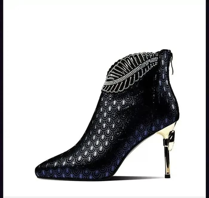 Bottes Courtes à Talons Hauts et Fins pour Femme, Style Simple, Sandales Jolie tues, Nouvelle Collec