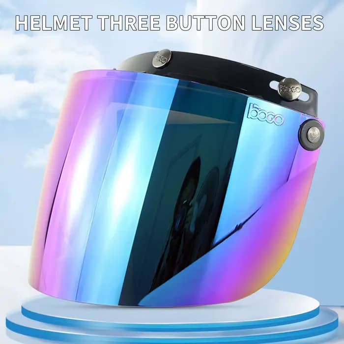 Visière de moto à 3 boutons-pression, bouclier de lentille robuste Anti-taches, lentille de casque d