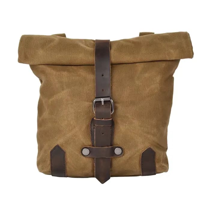 Sacoche Vintage pour moto, sac latéral étanche en toile de cire d'huile, sac suspendu pour petite bo