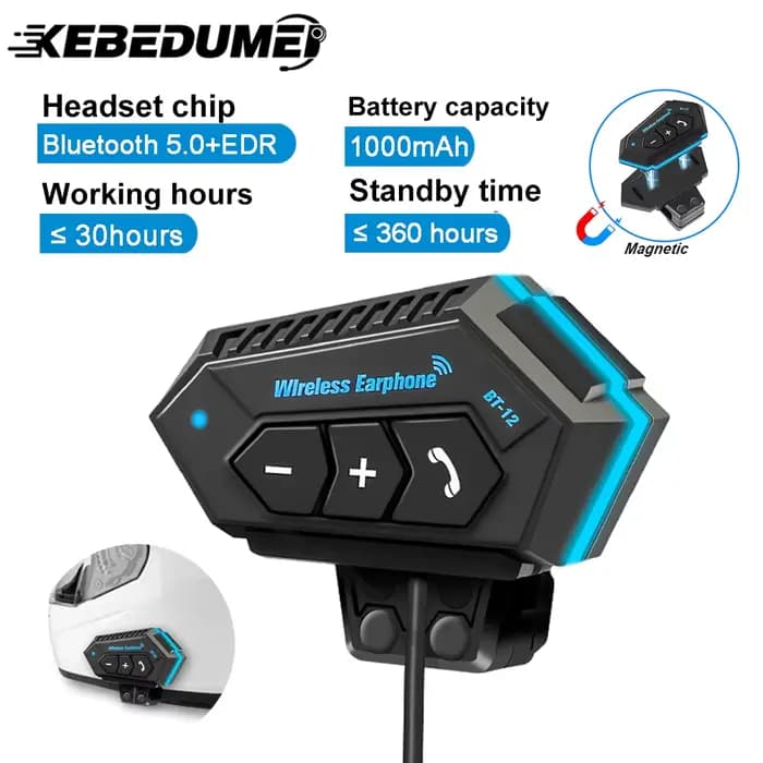 BT12 casque de Moto casque Bluetooth sans fil mains libres Kit d'appel stéréo Anti-interférence étan