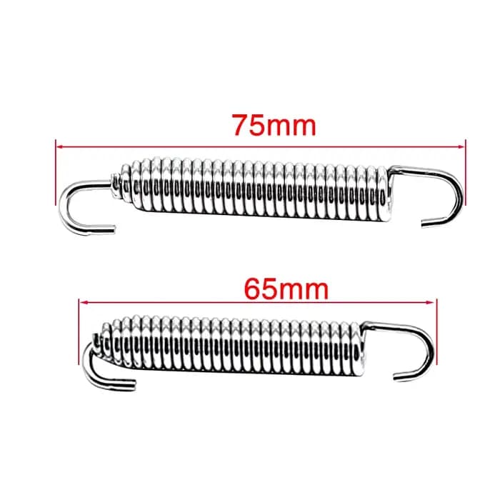 Sclmotos- 75mm 2 pièces crochets de ressort d'échappement de moto en acier inoxydable tuyau de liais