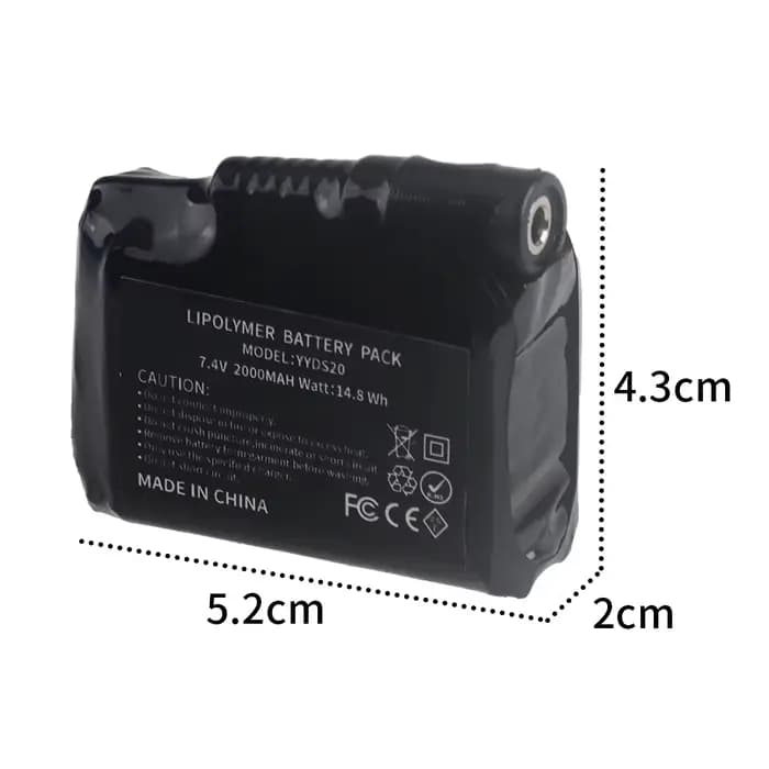 Batterie de rechange pour gants chauffants 7.4V 2000mAh 2S, batterie au lithium polymère pour gilet 