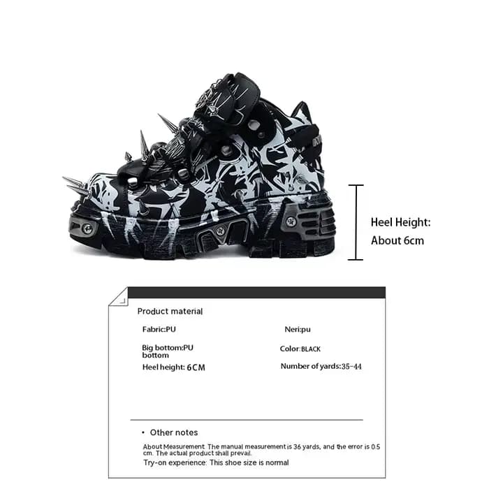 Bottes de moto à rivets, baskets gothiques punk rock chic, bottines sexy camouflage, nouvelle collec