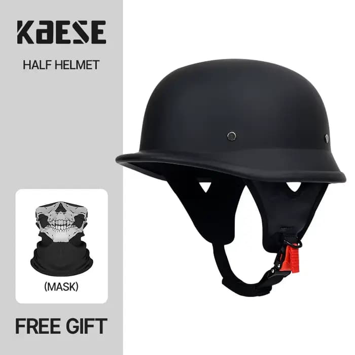 Casque de moto adulte demi-visage Cruiser, casque allemand, casquette de sécurité tendance, vintage,