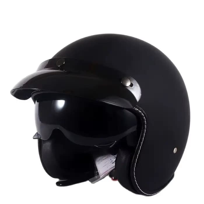 ECE demi-casque casque de moto rétro Vintage casque de Motocross 3/4 casques de Scooter à visage ouv