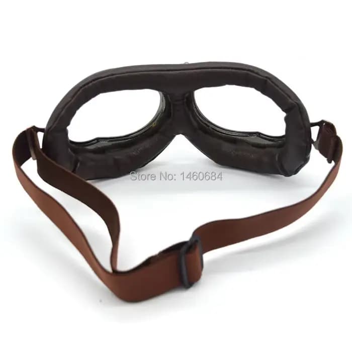 Nouveau Lunettes de moto en cuir Vintage pilote moto rétro Jet casque lunettes