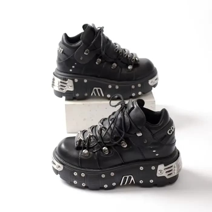 2025 nouveau nouveau Style Punk à lacets talon hauteur 6CM plate-forme hommes et femmes gothique che