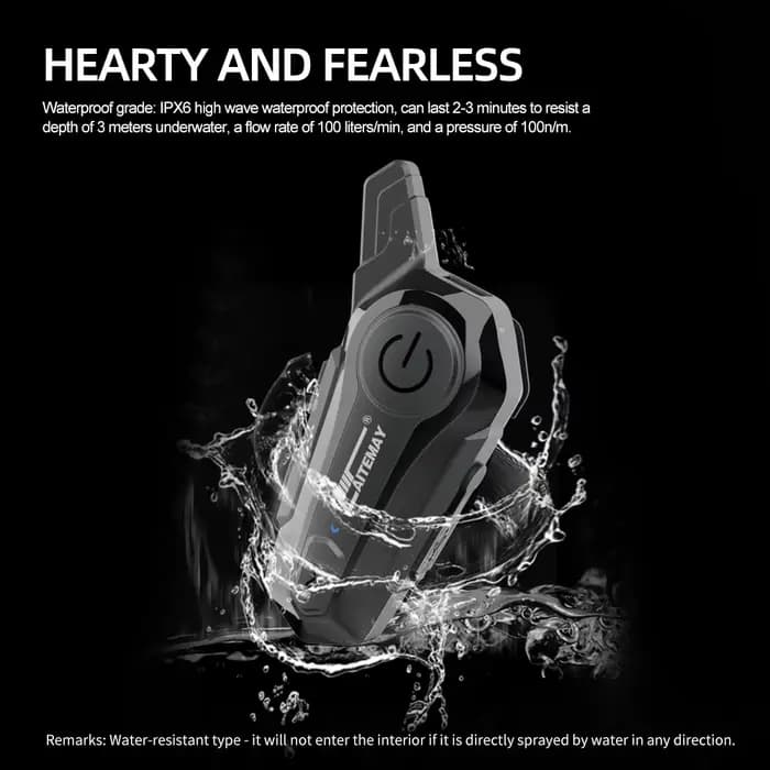 Interphone Bluetooth pour casque de Moto, casque d'écoute pour 2 motocyclistes, Interphone sans fil,