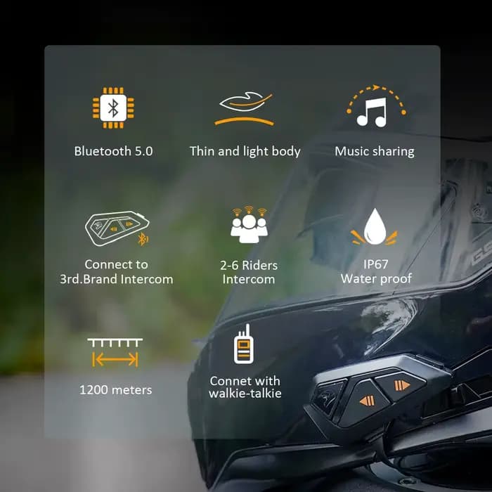 FreedConn moto interphone Bluetooth casque casque étanche musique partager BT 5.0 FM Radio commutate