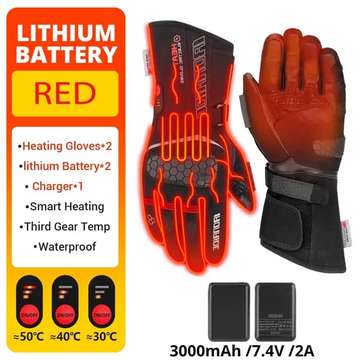 DUHAN-Gants de Moto Imperméables, Chauffants, Coupe-Vent, USB, Électrique, Motocross, Protection Mot