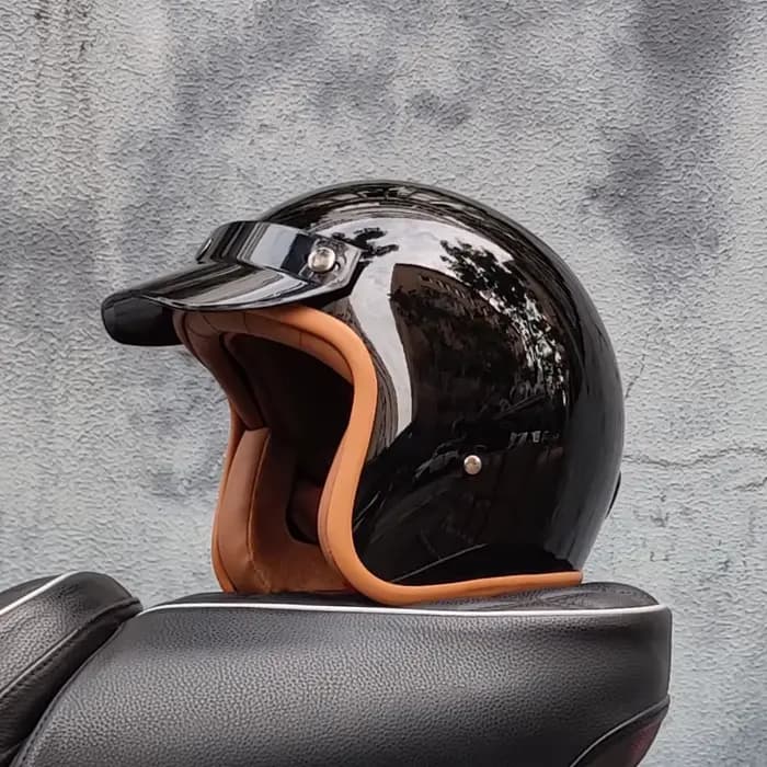 Casque de moto semi-ouvert rétro accessoires de moto de fond casque de moto 3/4 casque rétro en hive