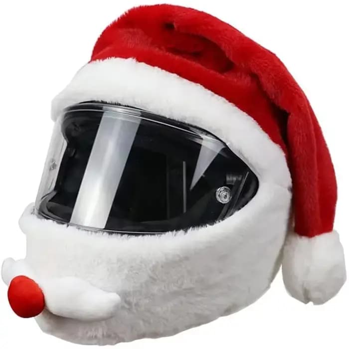 Housse de casque de Moto pour hommes, chapeau de noël en peluche, créatif et amusant, cadeau pour ho