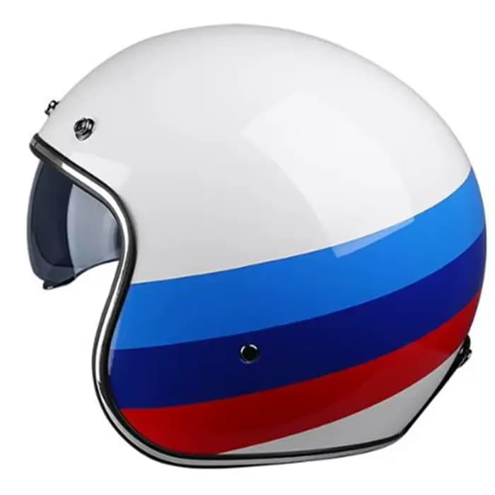 Casque de Moto Vintage à Visière Intérieure Approuvé par le DOT, Visage Ouvert, Rétro, Scooter Jet, 