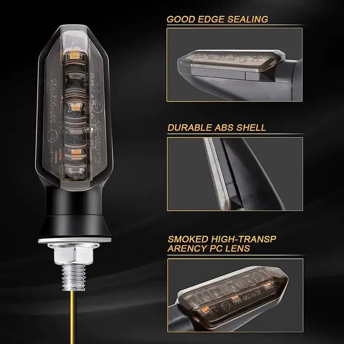 NLperal Moto LED clignotants 8mm Mini ambre clignotant clignotant lampe 12V Moto indicateur accessoi