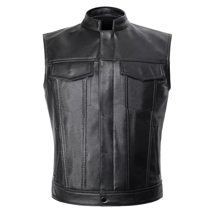 Hommes Moto printemps vestes SOA Punk noir Moto Gilet Sons of Anarchy cuir Moto Veste Gilet
