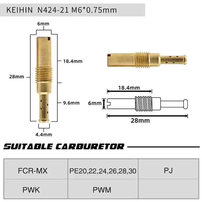 ZSDTRP 10 pièces carburateur de moto M5 Jets principaux Jets de pilote lent pour Keihin PWK BD CRS F