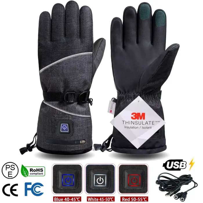 Gants chauffants 3M coton hiver chauffe-mains gants thermiques électriques imperméables chauffés pou