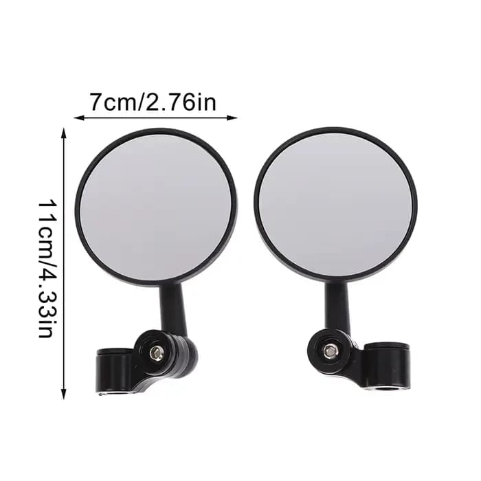 1 paires d'accessoires de moteur rétroviseurs d'extrémité de barre ronde en alliage d'aluminium pour