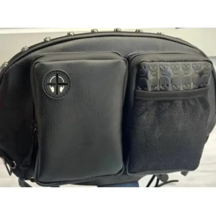 Sacoche latérale vintage en cuir PU pour moto, sac de queue de siège arrière adapté pour Harley, USB