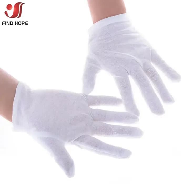 Gants de protection en coton blanc, 6/12 paires, pour le travail, l'inspection des bijoux, gants de 