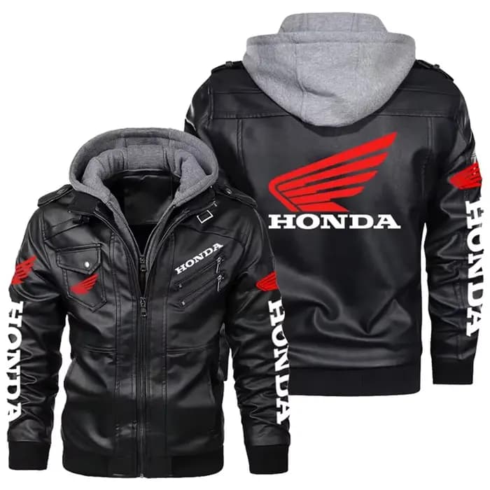 Veste de course pour moto Honda pour homme, veste en cuir zippée, manteau coupe-vent, idéale pour la