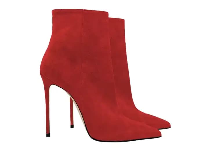 Bottes à talons aiguilles en daim pour femmes, chaussures Sexy à bout pointu, mi-mollet, chaussures 