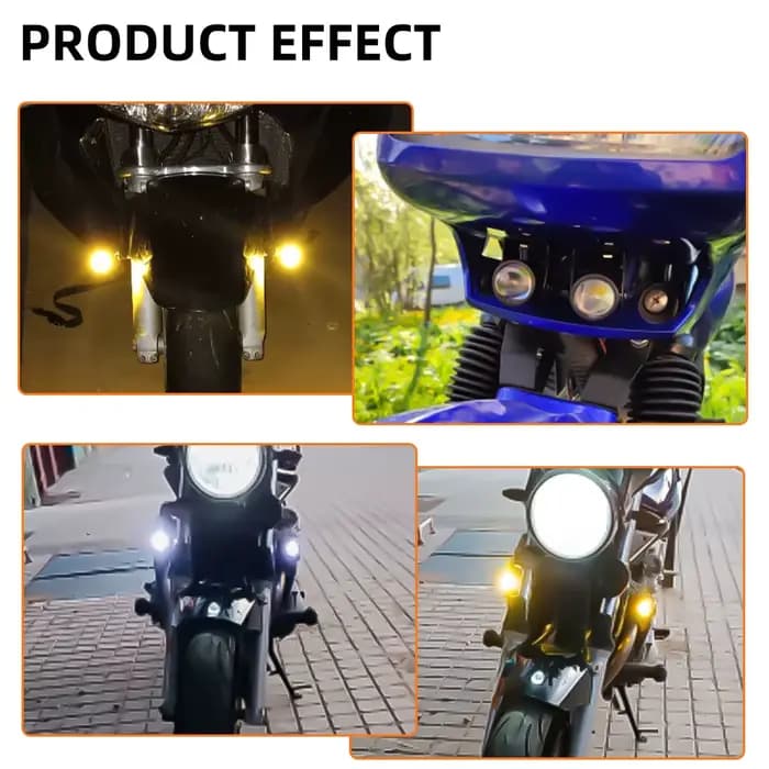 Mini phare de conduite universel pour Moto, double couleur, pour ATV, Scooter, projecteur auxiliaire
