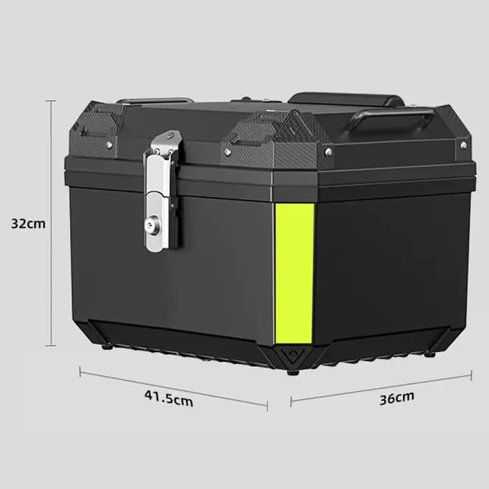 Boîte arrière de moto 45l, boîtier supérieur verrouillable, rangement de bagages et de casque, boîte