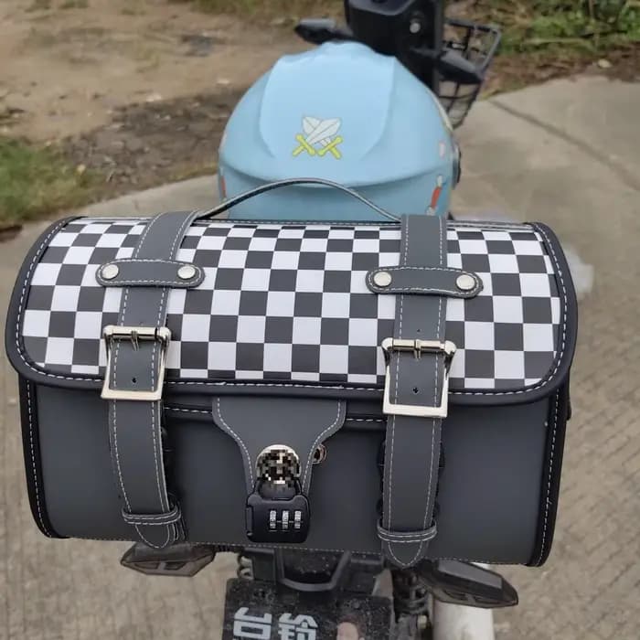 Sacoche de queue arrière de moto électrique, sacoche de moto rétro, étagère universelle, sac à bagag