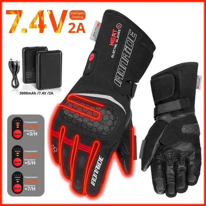 HEROBIKER-Gants chauffants étanches pour moto, équipement d'équitation extérieur, garde au chaud, ba