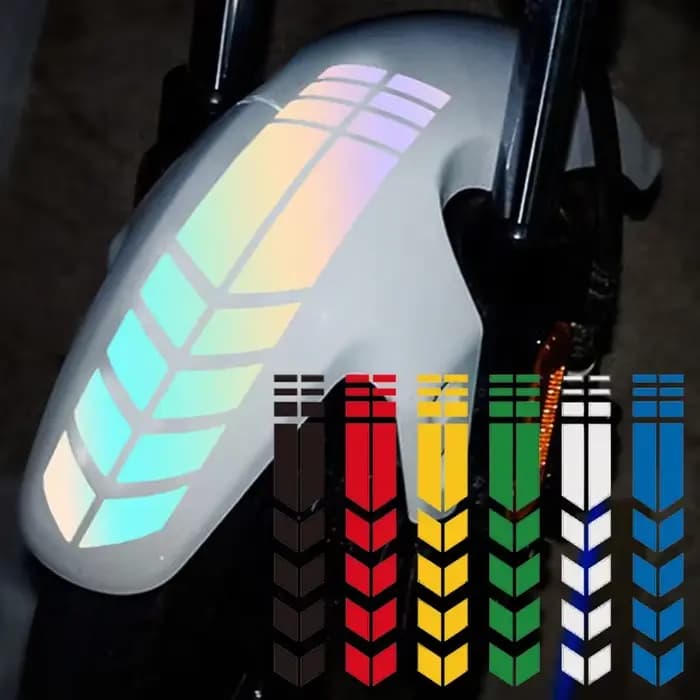 Autocollants réfléchissants à rayures de flèche pour Moto, pâte de garde-boue, avertissement de sécu