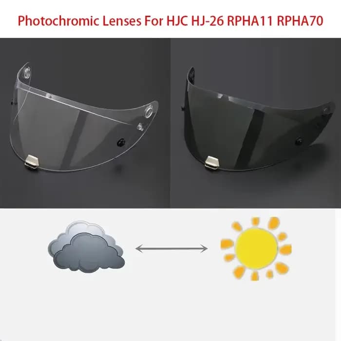Lentilles Photochromiques Casque Bouclier Lentille pour HJC HJ-26 RPHA11 RPHA70