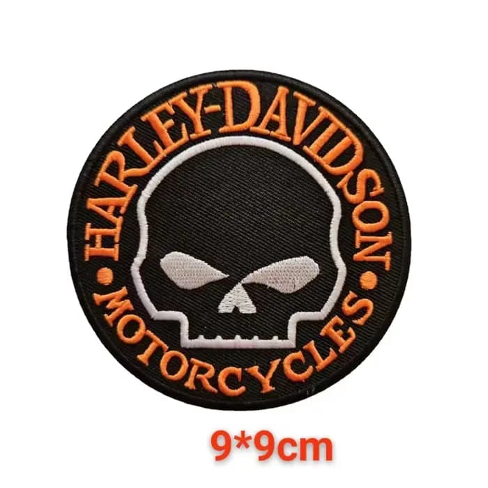 Patch brodé en tissu avec logo de moto, patch adhésif thermocollant en cuir pour veste en jean, acce