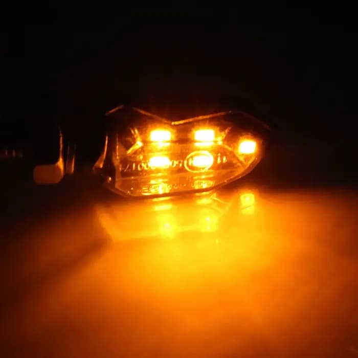 Clignotant LED Super Lumineux pour Moto, Mini Lampe Universelle pour Hurbike, Clignotant Ambre, 2 Pi