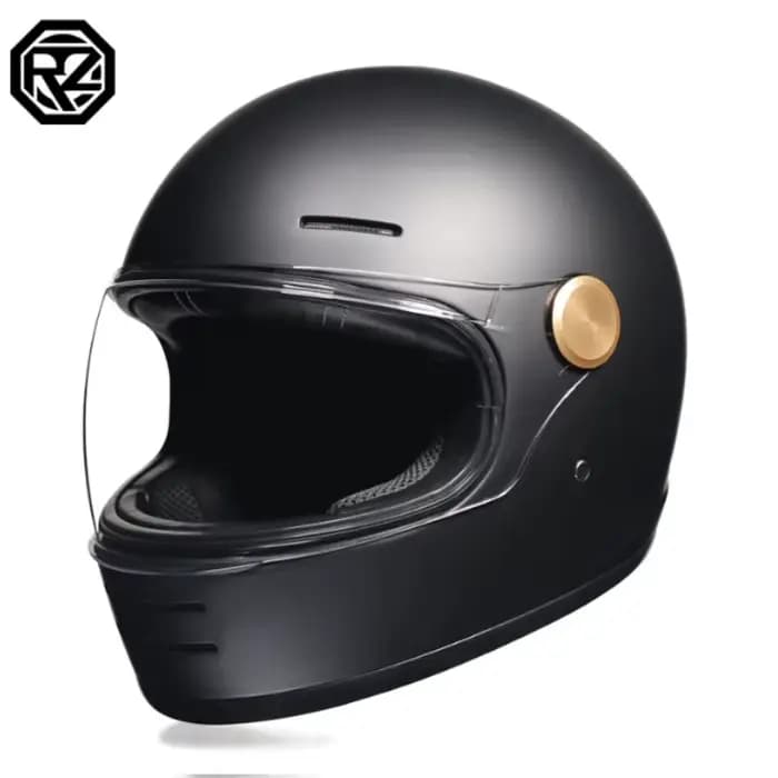 Casques de moto intégraux en cuir rétro avec lentille transparente, capacité tout-terrain certifiée 