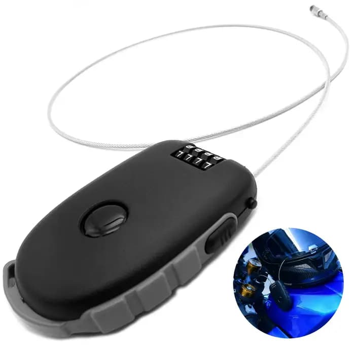 Serrure de casque de moto, Mini mot de passe, antivol, câble de casque de moto, serrure à combinaiso