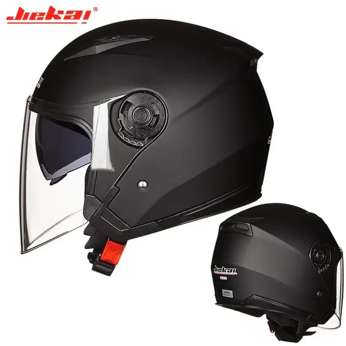 Casco moto vintage JIEKAI casque de Moto Anti-buée Double lentille demi-casque Cascos Para Moto Casc