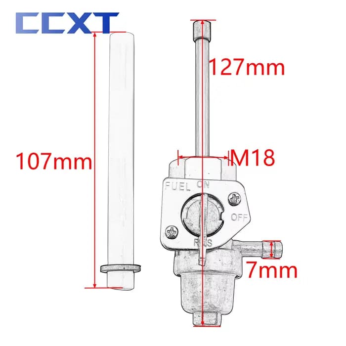 Valve d'arrêt de réservoir de carburant Petcock pour moto, 18mm, pour Honda CRF230L CRF230M CB250 CB